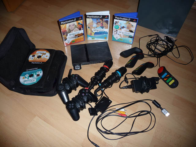 Playstation mit Chip 43 Spielen SIngstar und Buzz - Videospiele Konsolen - Markdorf