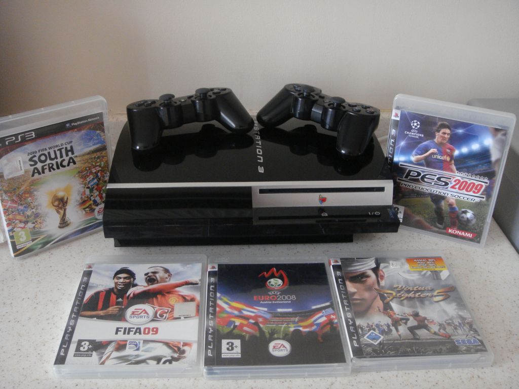 PS3 80 GB inkl 2 Controller und 5 Spiele - Videospiele Konsolen - quickborn