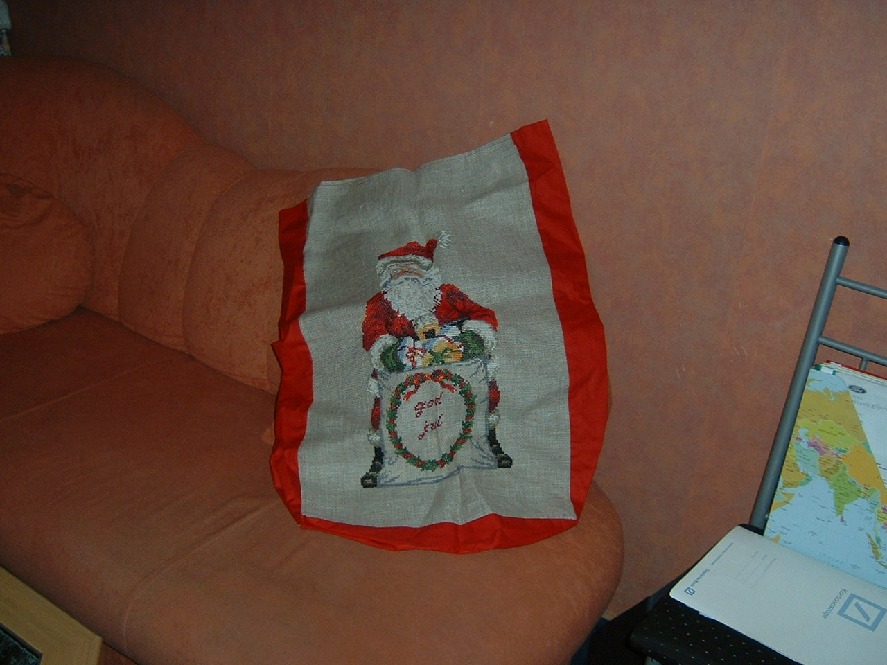 Selbstgestickter Weihnachtsgeschenkesack - Handarbeit Stricken Basteln - Bremerhaven